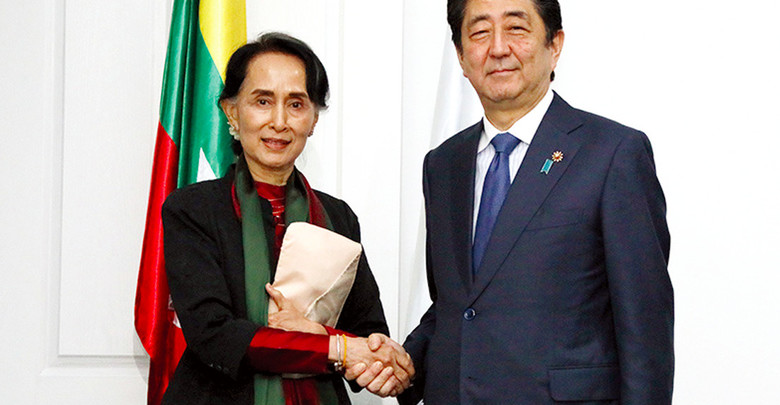 安倍首相がミャンマーへの支援継続を約束